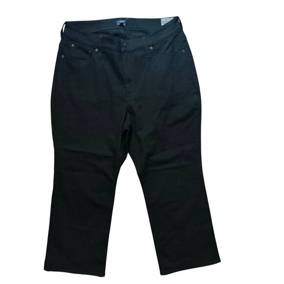 NWT J.Crew Curvy Mid Rise Flare Crop Jean In Signature Stretch Black Size 34 - Picture 3 of 8